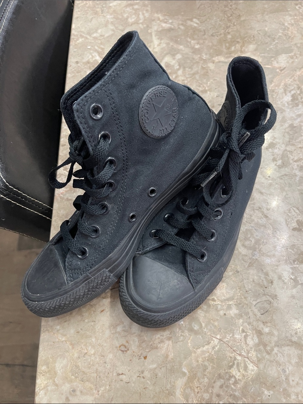 All Black High-Top Converse Sneakers